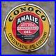 Vintage Conoco Amalie Pennsyl Old Us Gasoline Oil Gas Pump Enamel Porcelain Sign