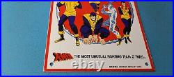 Vintage Conoco Gasoline Porcelain Sign X-Men Marvel Comics Group Gas Pump Sign