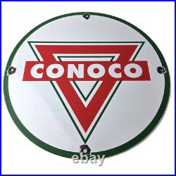 Vintage Conoco Gasoline Sign Porcelain Gas Pump Oil Drum Sign