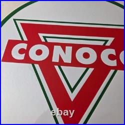Vintage Conoco Gasoline Sign Porcelain Gas Pump Oil Drum Sign