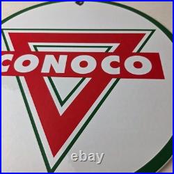 Vintage Conoco Gasoline Sign Porcelain Gas Pump Oil Drum Sign