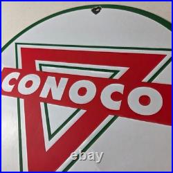 Vintage Conoco Gasoline Sign Porcelain Gas Pump Oil Drum Sign