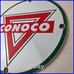Vintage Conoco Gasoline Sign Porcelain Gas Pump Oil Drum Sign