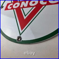 Vintage Conoco Gasoline Sign Porcelain Gas Pump Oil Drum Sign