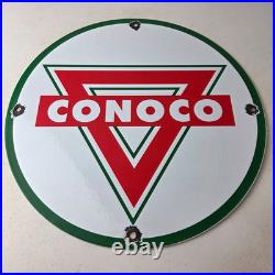 Vintage Conoco Gasoline Sign Porcelain Gas Pump Oil Drum Sign