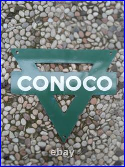 Vintage Conoco NOT Porcelain Triangle Sign 10 x 8.5 inch gas pump Dispenser sign Vintage Conoco NOT Porcelain Triangle Sign 10 x 8.5 inch gas pump Dispenser sign