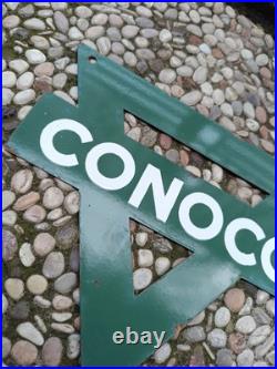 Vintage Conoco NOT Porcelain Triangle Sign 10 x 8.5 inch gas pump Dispenser sign Vintage Conoco NOT Porcelain Triangle Sign 10 x 8.5 inch gas pump Dispenser sign