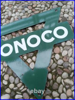 Vintage Conoco NOT Porcelain Triangle Sign 10 x 8.5 inch gas pump Dispenser sign Vintage Conoco NOT Porcelain Triangle Sign 10 x 8.5 inch gas pump Dispenser sign