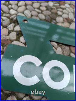 Vintage Conoco NOT Porcelain Triangle Sign 10 x 8.5 inch gas pump Dispenser sign Vintage Conoco NOT Porcelain Triangle Sign 10 x 8.5 inch gas pump Dispenser sign