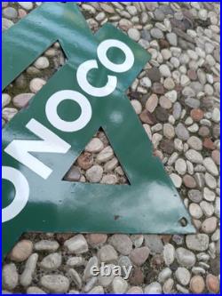 Vintage Conoco NOT Porcelain Triangle Sign 10 x 8.5 inch gas pump Dispenser sign Vintage Conoco NOT Porcelain Triangle Sign 10 x 8.5 inch gas pump Dispenser sign