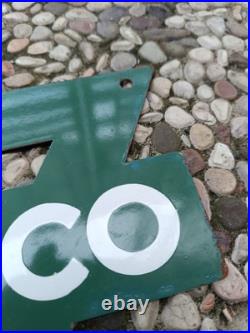Vintage Conoco NOT Porcelain Triangle Sign 10 x 8.5 inch gas pump Dispenser sign Vintage Conoco NOT Porcelain Triangle Sign 10 x 8.5 inch gas pump Dispenser sign