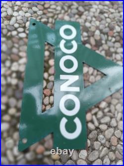Vintage Conoco NOT Porcelain Triangle Sign 10 x 8.5 inch gas pump Dispenser sign Vintage Conoco NOT Porcelain Triangle Sign 10 x 8.5 inch gas pump Dispenser sign