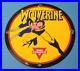 Vintage Conoco Porcelain Wolverine Gasoline Superhero Comic Book Oil Rack Sign
