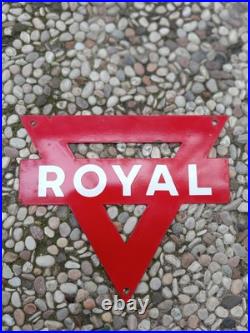 Vintage Conoco ROYAL NOT Porcelain Triangle Sign 10 x 8.5 inch gas pump sign Vintage Conoco ROYAL NOT Porcelain Triangle Sign 10 x 8.5 inch gas pump sign