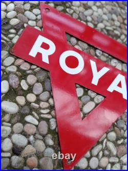 Vintage Conoco ROYAL NOT Porcelain Triangle Sign 10 x 8.5 inch gas pump sign Vintage Conoco ROYAL NOT Porcelain Triangle Sign 10 x 8.5 inch gas pump sign