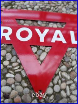 Vintage Conoco ROYAL NOT Porcelain Triangle Sign 10 x 8.5 inch gas pump sign Vintage Conoco ROYAL NOT Porcelain Triangle Sign 10 x 8.5 inch gas pump sign