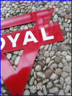 Vintage Conoco ROYAL NOT Porcelain Triangle Sign 10 x 8.5 inch gas pump sign Vintage Conoco ROYAL NOT Porcelain Triangle Sign 10 x 8.5 inch gas pump sign
