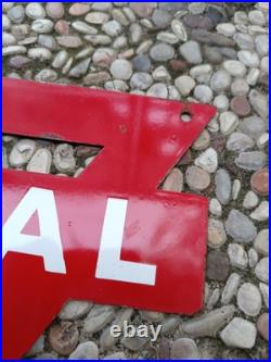 Vintage Conoco ROYAL NOT Porcelain Triangle Sign 10 x 8.5 inch gas pump sign Vintage Conoco ROYAL NOT Porcelain Triangle Sign 10 x 8.5 inch gas pump sign