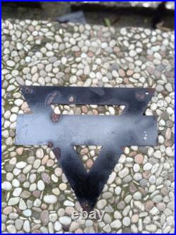 Vintage Conoco ROYAL NOT Porcelain Triangle Sign 10 x 8.5 inch gas pump sign Vintage Conoco ROYAL NOT Porcelain Triangle Sign 10 x 8.5 inch gas pump sign