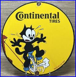 Vintage Continental Tires Porcelain Sign Gasoline Service Station Pump Plate