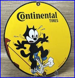 Vintage Continental Tires Porcelain Sign Gasoline Service Station Pump Plate