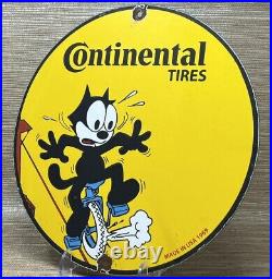 Vintage Continental Tires Porcelain Sign Gasoline Service Station Pump Plate