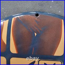 Vintage Convex 1953 Playboy USA Old Gasoline Oil Gas Pump Enamel Porcelain Sign