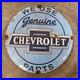 Vintage Convex Chevrolet Part Old Us Gasoline Oil Gas Pump Enamel Porcelain Sign