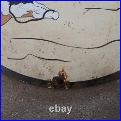 Vintage Convex Indian Motor Old Us Gasoline Oil Gas Pump Enamel Porcelain Sign