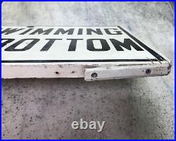 Vintage County Park No Swimming Rock Bottom Wooden Sign Man Cave Fast Ship