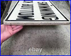 Vintage County Park No Swimming Rock Bottom Wooden Sign Man Cave Fast Ship