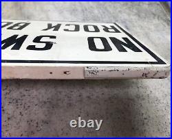 Vintage County Park No Swimming Rock Bottom Wooden Sign Man Cave Fast Ship