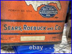Vintage Cross Country Pennsylvania Motor Oil 2 Gallon Oil Can Sears Roebuck & Co Vintage Cross Country Pennsylvania Motor Oil 2 Gallon Oil Can Sears Roebuck & Co