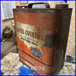 Vintage Cross Country Pennsylvania Motor Oil 2 Gallon Oil Can Sears Roebuck & Co Vintage Cross Country Pennsylvania Motor Oil 2 Gallon Oil Can Sears Roebuck & Co