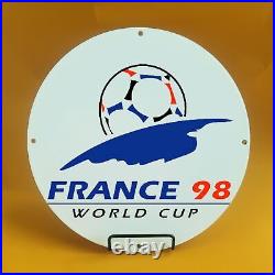 Vintage Custom Fifa World Cup 1998 France Logo Porcelain Enamel Sign