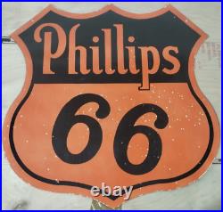 Vintage DSP Phillips 66 Gas & Oil Porcelain Enamel Sign