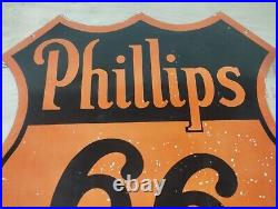 Vintage DSP Phillips 66 Gas & Oil Porcelain Enamel Sign