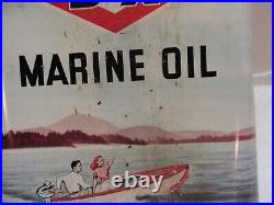 Vintage DX Marine Oil Metal One Quart Oil Can SAE 40 Mid Continent Petroleum