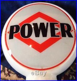 Vintage DX POWER Gas Pump Globe Original ALL Glass Advertising Oil GASOLINE Sign