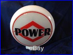 Vintage DX POWER Gas Pump Globe Original ALL Glass Advertising Oil GASOLINE Sign