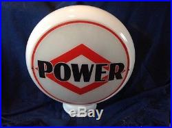 Vintage DX POWER Gas Pump Globe Original ALL Glass Advertising Oil GASOLINE Sign