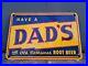 Vintage Dads Root Beer Porcelain Sign Soda Pop Cola Beverage Advertising Gas Oil