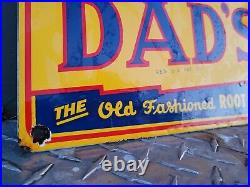 Vintage Dads Root Beer Porcelain Sign Soda Pop Cola Beverage Advertising Gas Oil