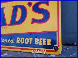 Vintage Dads Root Beer Porcelain Sign Soda Pop Cola Beverage Advertising Gas Oil