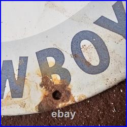 Vintage Dallas Cowboys NFL Horse Gasoline Oil Gas Pump Enamel Porcelain Sign