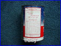Vintage Dated 1945 Thermo 1 qt Anti Freeze Oil Tin Can Old Auto Snowman Graphics