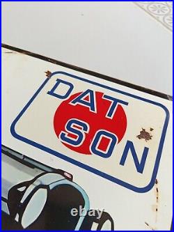 Vintage Datsun Advertising Signs-Porcelain Sign-Car Dealership DAT 91 type 10 Vintage Datsun Advertising Signs-Porcelain Sign-Car Dealership DAT 91 type 10