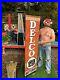 Vintage Delco Tire Battery Vertical Sign Gasoline Gas Oil 70X19in