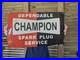 Vintage Dependable Champion Spark Plug Service Porcelain Sign Appx 16 X 9.5