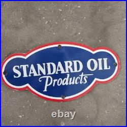 Vintage Die Cut Standard Pro Old Us Gasoline Oil Gas Pump Enamel Porcelain Sign